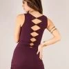 Robe Sans Manches Avec Dos Ouvert "Diamond", Prune
