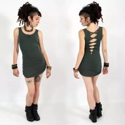 Robe Sans Manches Avec Dos Ouvert "Diamond", Turquoise -Magasin De Vêtements Pour Femmes robe diamond turquoise p image 252901 grande