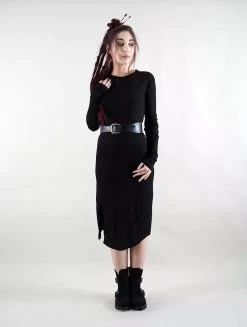 Robe Midi Côtelée "Elwing", Noir -Magasin De Vêtements Pour Femmes robe elwing noir p image 324439 grande