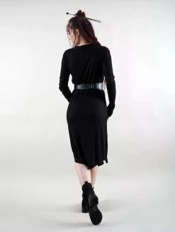 Robe Midi Côtelée "Elwing", Noir -Magasin De Vêtements Pour Femmes robe elwing noir p image 324441 grande
