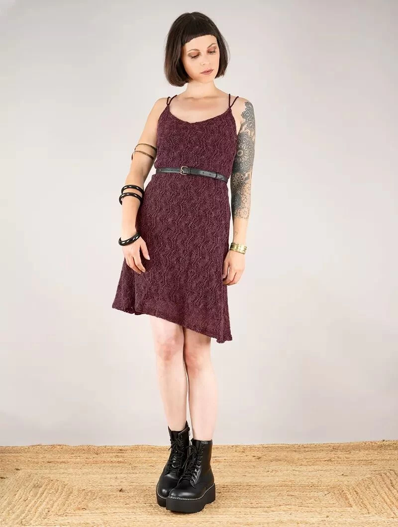 Robe En Crochet Avec Doublure "Alchemÿaz", Bordeaux 4 Robe En Crochet Avec Doublure "Alchemÿaz", Bordeaux – Image 4