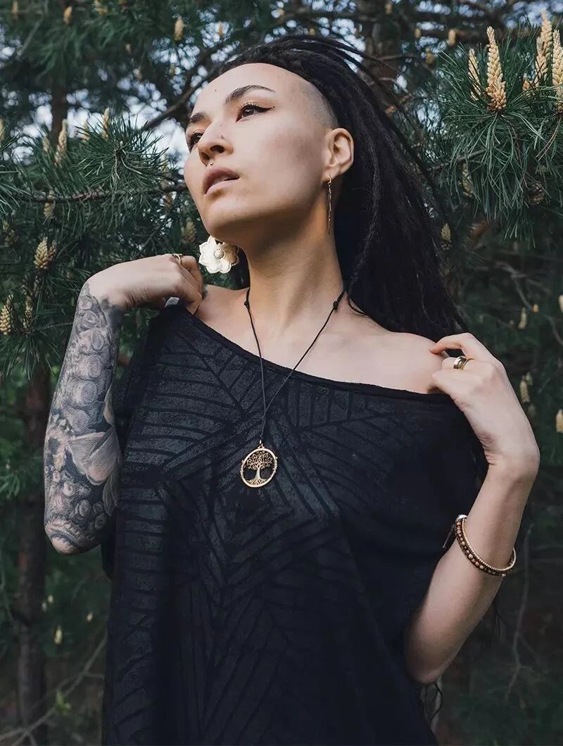 Robe Courte Et Loose Imprimée "Freedom", Noir 4 Robe Courte Et Loose Imprimée "Freedom", Noir – Image 4