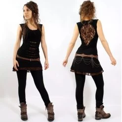 Robe "Jadeite", Noir Et Marron -Magasin De Vêtements Pour Femmes robe liloo jadeite noir marron p image 283867 grande