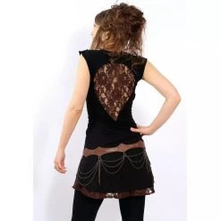 Robe "Jadeite", Noir Et Marron -Magasin De Vêtements Pour Femmes robe liloo jadeite noir marron p image 283869 grande