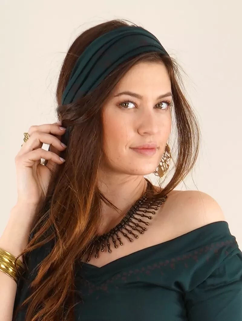 Robe Longue 3en1 Imprimée "Zalya Anazra", Bleu Pétrole 7 Robe Longue 3en1 Imprimée "Zalya Anazra", Bleu Pétrole – Image 7