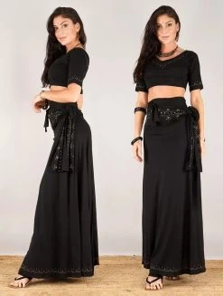 Robe Longue 3en1 Imprimée "Zalya Anazra", Noir -Magasin De Vêtements Pour Femmes robe longue 3en1 imprimee zalya anazra noir p image 332066 grande