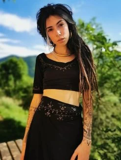 Robe Longue 3en1 Imprimée "Zalya Anazra", Noir -Magasin De Vêtements Pour Femmes robe longue 3en1 imprimee zalya anazra noir p image 341675 grande