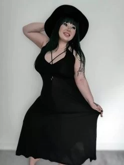 Robe Longue à Bretelles Ample Et Réversible "Lazüli", Noir -Magasin De Vêtements Pour Femmes robe longue a bretelles ample et reversible lazuli noir p image 348223 grande