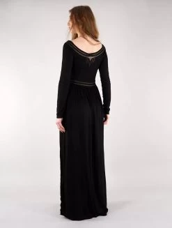 Robe Longue à Manches Longues "Lotus Artanis", Noir -Magasin De Vêtements Pour Femmes robe longue a manches longues lotus artanis noir p image 326701 grande