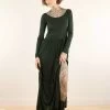Robe Longue à Manches Longues "Lotus Artanis", Vert Forêt