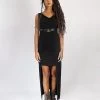 Robe Longue "Azeälya", Noir