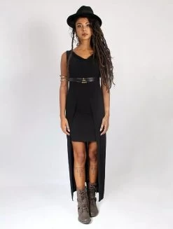 Robe Longue "Azeälya", Noir