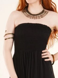 Robe Longue / Combi Sarouel 2en1 "Aulë", Noir -Magasin De Vêtements Pour Femmes robe longue combi sarouel 2en1 aule noir p image 342185 grande