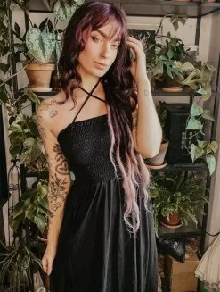 Robe Longue / Combi Sarouel 2en1 "Aulë", Noir -Magasin De Vêtements Pour Femmes robe longue combi sarouel 2en1 aule noir p image 346176 grande