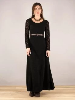 Robe Longue à Manches Longues En Crochet "Melisandre", Noir -Magasin De Vêtements Pour Femmes robe longue en crochet melisandre noir p image 336531 grande