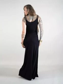 Robe Longue Fendue à Bretelles "Electra", Noir -Magasin De Vêtements Pour Femmes robe longue fendue a bretelles electra noir p image 346153 grande