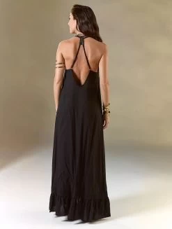 Robe Longue "Gaia", Noir -Magasin De Vêtements Pour Femmes robe longue gaia noir p image 332270 grande
