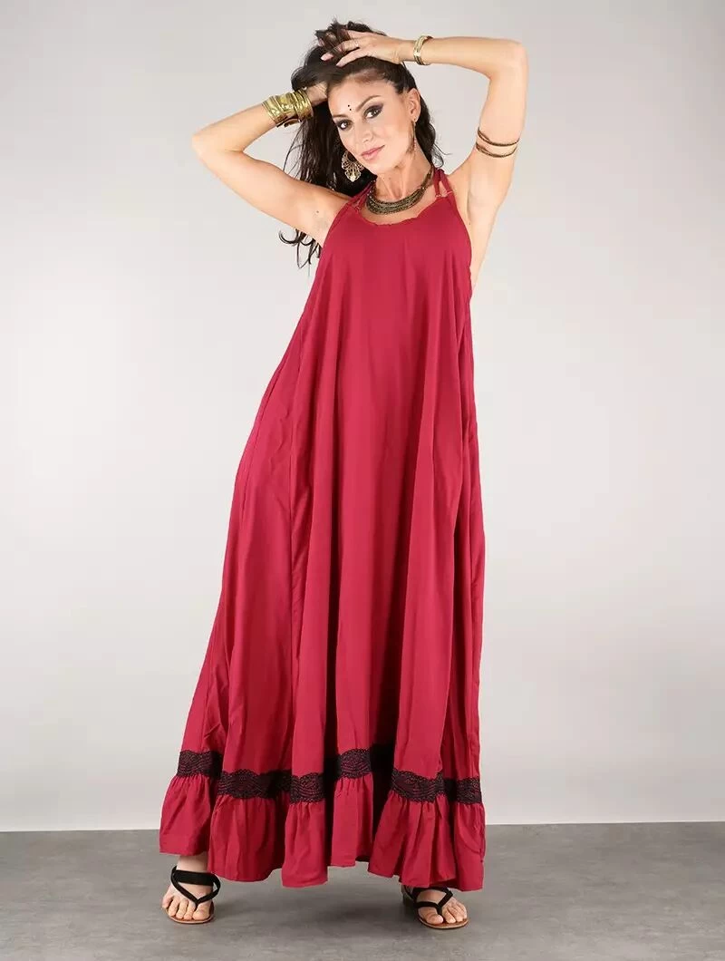 Robe Longue "Gaia", Rouge 2 Robe Longue "Gaia", Rouge – Image 2