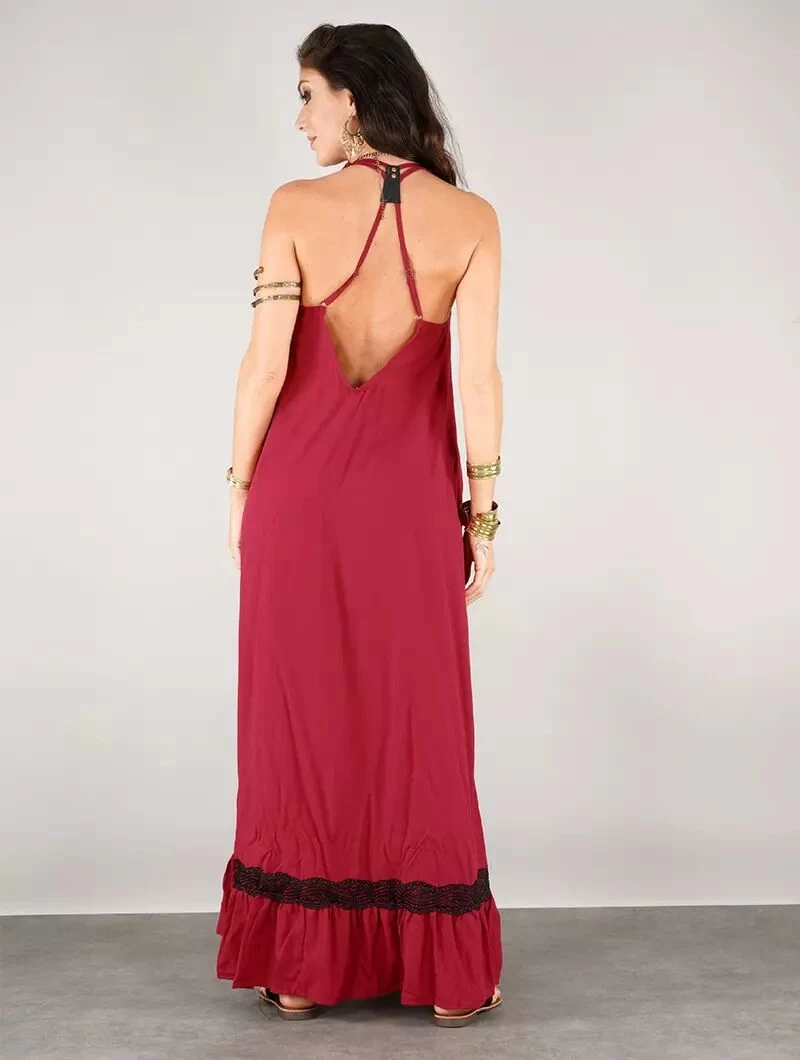 Robe Longue "Gaia", Rouge 1 Robe Longue "Gaia", Rouge