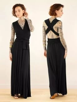 Robe Longue Infinity "Wakiza", Noir