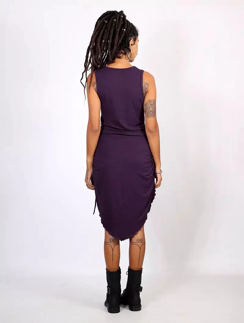 Robe Longue "Lychandra", Violet Foncé 2 Robe Longue "Lychandra", Violet Foncé – Image 2