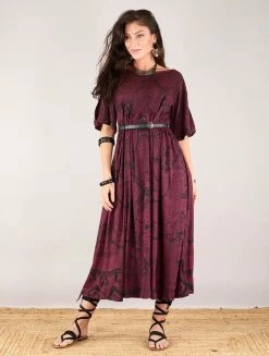Robe Longue Oversize Imprimée "Eorynn Africa", Bordeaux -Magasin De Vêtements Pour Femmes robe longue oversize imprimee eorynn africa bordeaux p image 332063 grande