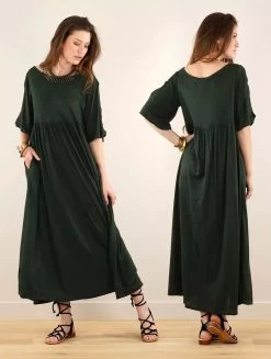 Robe Longue Oversize Imprimée "Eorynn Africa", Vert -Magasin De Vêtements Pour Femmes robe longue oversize imprimee eorynn africa vert p image 348083 grande