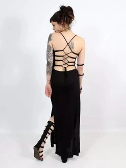 Robe Longue Fendue à Dos Nu "Sunee", Noire 8 Robe Longue Fendue à Dos Nu "Sunee", Noire -Magasin De Vêtements Pour Femmes robe longue sunee noire p image 340877 grande