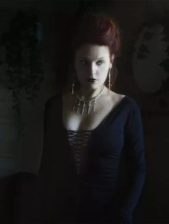 Robe Longue Fendue à Laçage "Valkyrie", Noir -Magasin De Vêtements Pour Femmes robe longue valkyrie noir p image 330677 grande