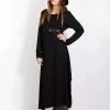 Robe Pull Longue "Wasilah", Noir