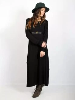 Robe Pull Longue "Wasilah", Noir -Magasin De Vêtements Pour Femmes robe longue wasilah noir p image 343912 grande