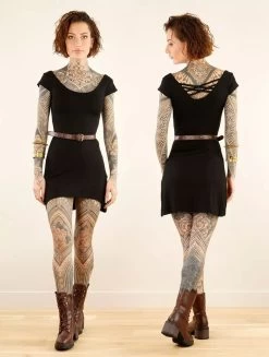 Robe Manches Courtes "Layläa", Noir