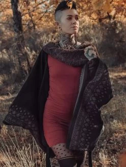 Robe Manches Longues Crochet "Atmäa", Marron Et Terre De Sienne -Magasin De Vêtements Pour Femmes robe manches longues crochet atmaa marron et terre de sienne p image 336516 grande