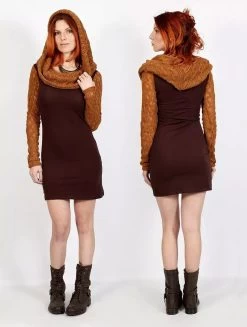 Robe Manches Longues Crochet "Atmäa", Rouille Et Marron 13 Robe Manches Longues Crochet "Atmäa", Rouille Et Marron -Magasin De Vêtements Pour Femmes robe manches longues crochet atmaa rouille et marron p image 334698 grande