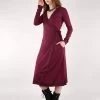 2en1 Gilet/Robe Midi à Manches Longues "Irwaen Indie", Bordeaux
