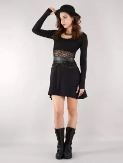 Robe Patineuse Avec Crochet "Nymphea", Noir -Magasin De Vêtements Pour Femmes robe patineuse avec crochet nymphea noir p image 328406 grande
