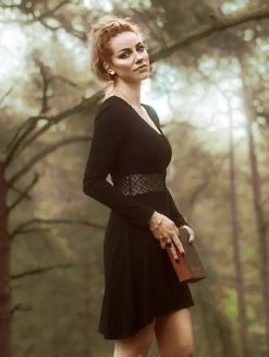 Robe Patineuse Avec Crochet "Nymphea", Noir -Magasin De Vêtements Pour Femmes robe patineuse avec crochet nymphea noir p image 333356 grande