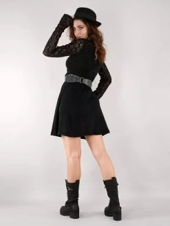 Robe Pull à Manches En Crochet "Oroshï", Noir -Magasin De Vêtements Pour Femmes robe pull a manches en crochet oroshi noir p image 336214 grande