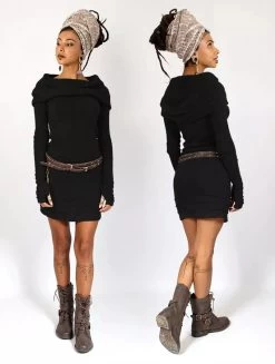 Robe Pull "Chryzalide", Noir 10 Robe Pull "Chryzalide", Noir -Magasin De Vêtements Pour Femmes robe pull chryzalide noir p image 347168 grande