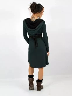 Robe Pull "Käliskä", Bleu Pétrole Et Noir -Magasin De Vêtements Pour Femmes robe pull kaliska bleu petrole et noir p image 324538 grande