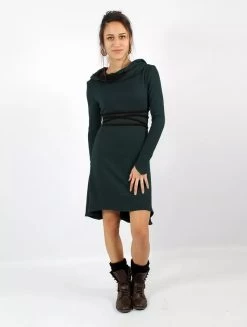 Robe Pull "Käliskä", Bleu Pétrole Et Noir -Magasin De Vêtements Pour Femmes robe pull kaliska bleu petrole et noir p image 324539 grande