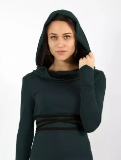 Robe Pull "Käliskä", Bleu Pétrole Et Noir -Magasin De Vêtements Pour Femmes robe pull kaliska bleu petrole et noir p image 324542 grande