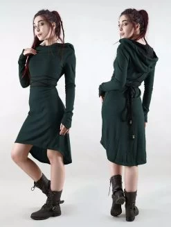 Robe Pull "Käliskä", Bleu Pétrole Et Noir