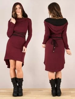 Robe Pull "Käliskä", Bordeaux Et Noir -Magasin De Vêtements Pour Femmes robe pull kaliska bordeaux et noir p image 346466 grande