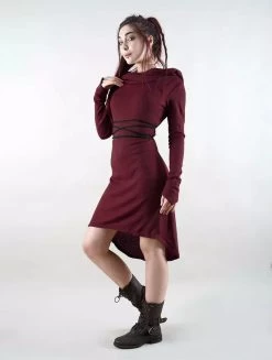 Robe Pull "Käliskä", Bordeaux Et Noir -Magasin De Vêtements Pour Femmes robe pull kaliska bordeaux et noir p image 346467 grande