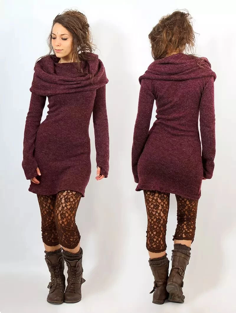 Robe Pull "Mantra", Bordeaux 1 Robe Pull "Mantra", Bordeaux