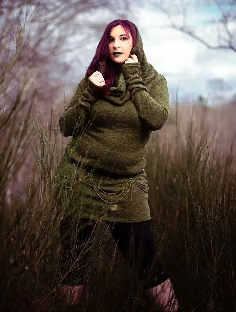 Robe Pull "Mantra", Vert Kaki 7 Robe Pull "Mantra", Vert Kaki – Image 7