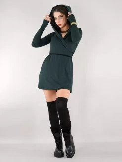 Robe Pull Portefeuille "Dark", Bleu Pétrole Foncé -Magasin De Vêtements Pour Femmes robe pull portefeuille dark bleu petrole fonce p image 344796 grande