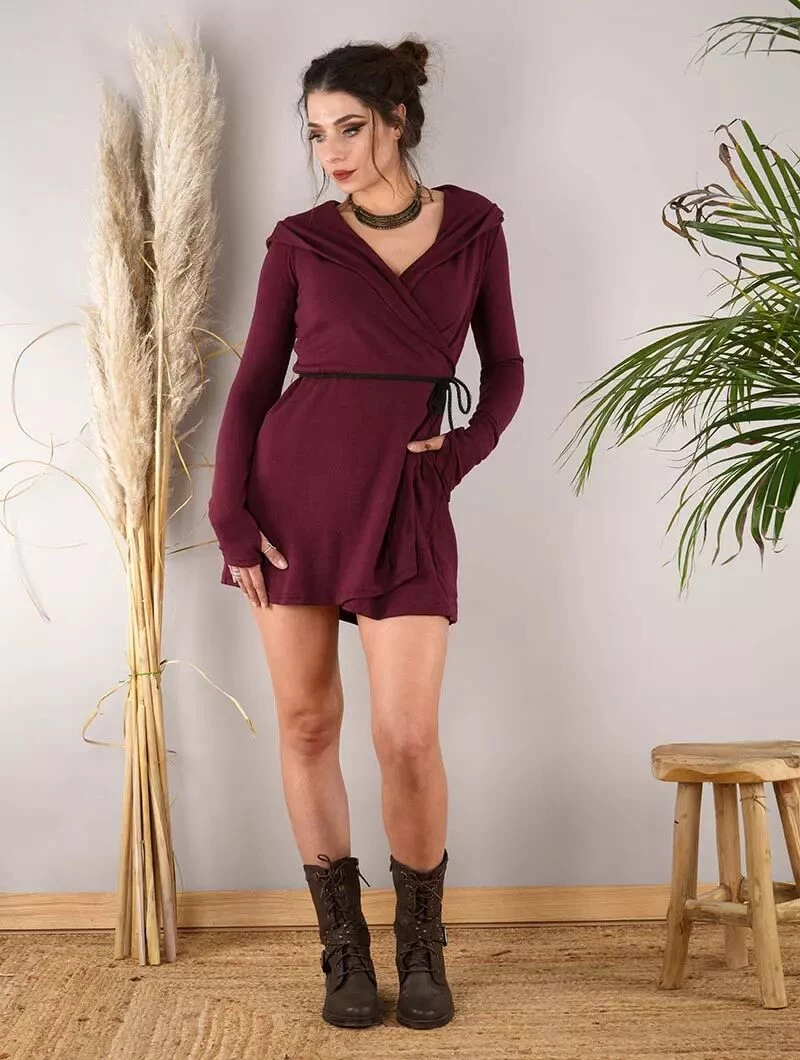 Robe Pull Portefeuille "Dark", Bordeaux 4 Robe Pull Portefeuille "Dark", Bordeaux – Image 4