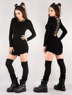 Robe à Manches Longues "Ritaa", Noir